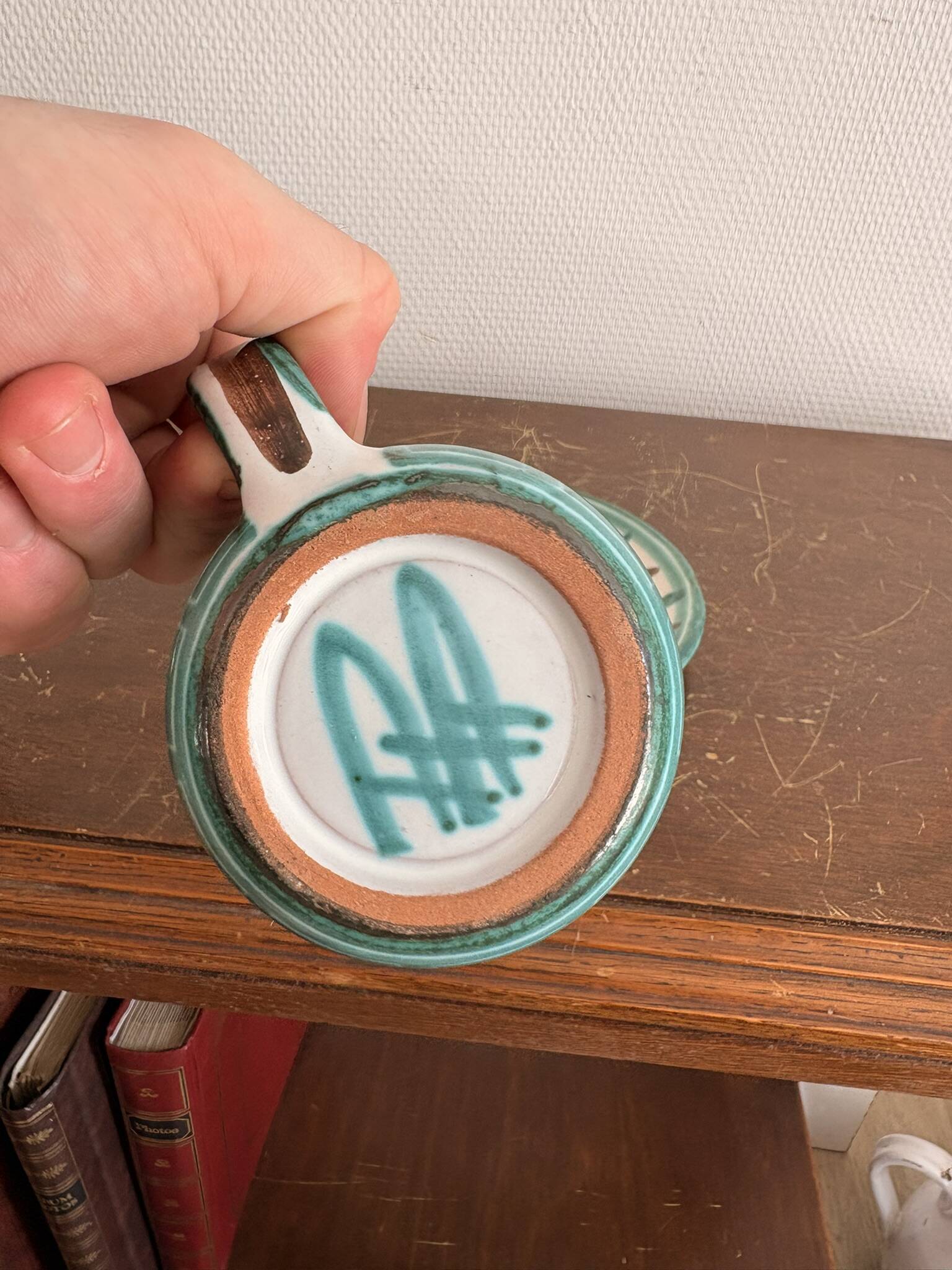 Cup Saucer Ceramic Vallauris Robert Picault Vintage 50's Geometric