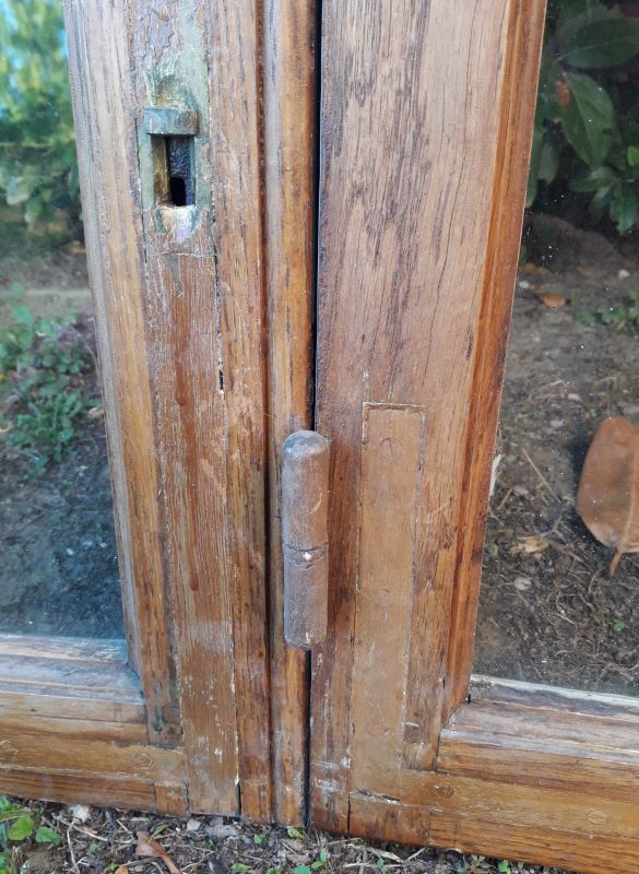 Glass window h141xl263 in oak 4 leaves