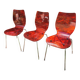 set of 3 vintage plexiglass chairs