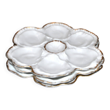 3 Limoges porcelain oyster plates