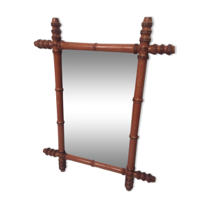 Vintage miroir barbier 1900 bambou