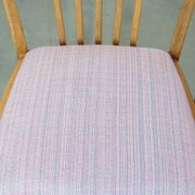 Set of 4 vintage Danish design dining chairs from the 1970s with light purple fabric seats