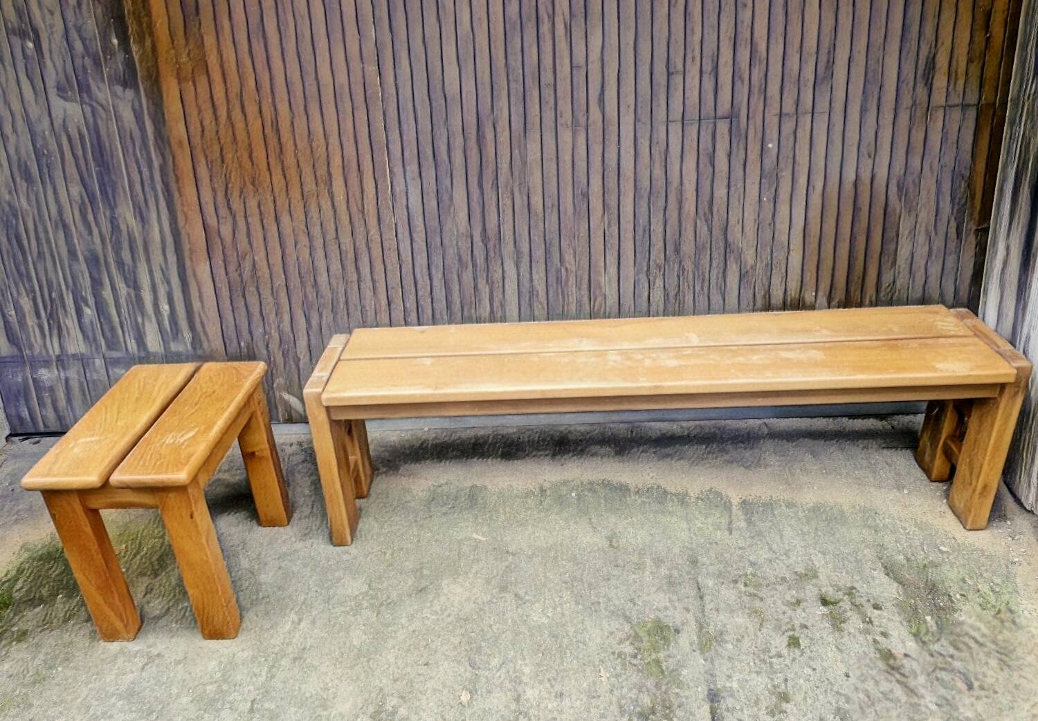 Maison regain set of 3 pieces in solid elm from the 70s and 80s.