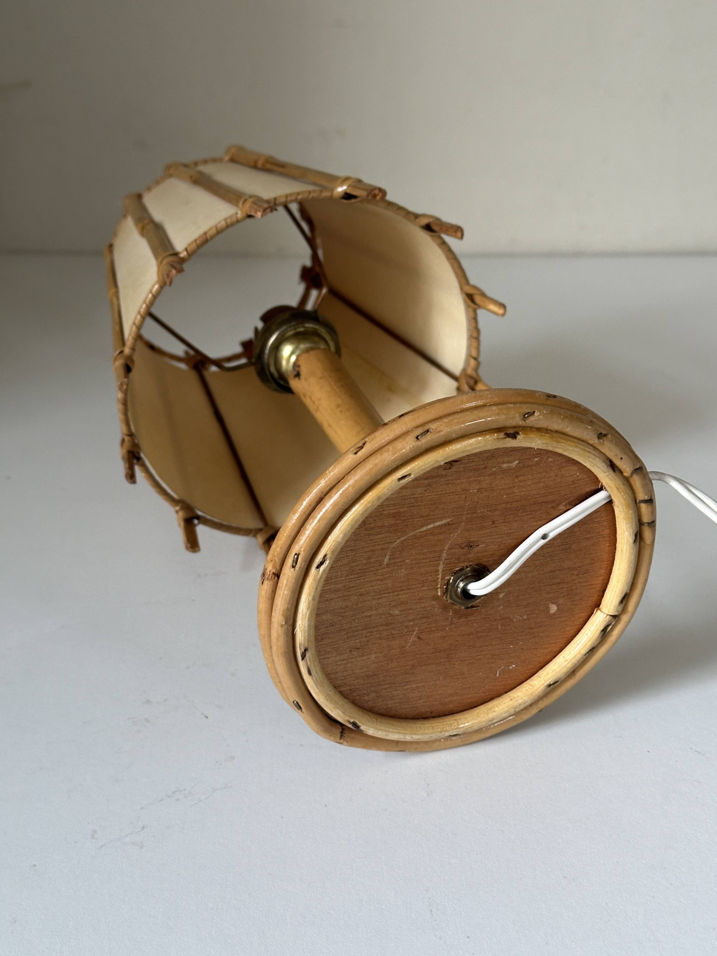 Vintage rattan lamp from the 60s