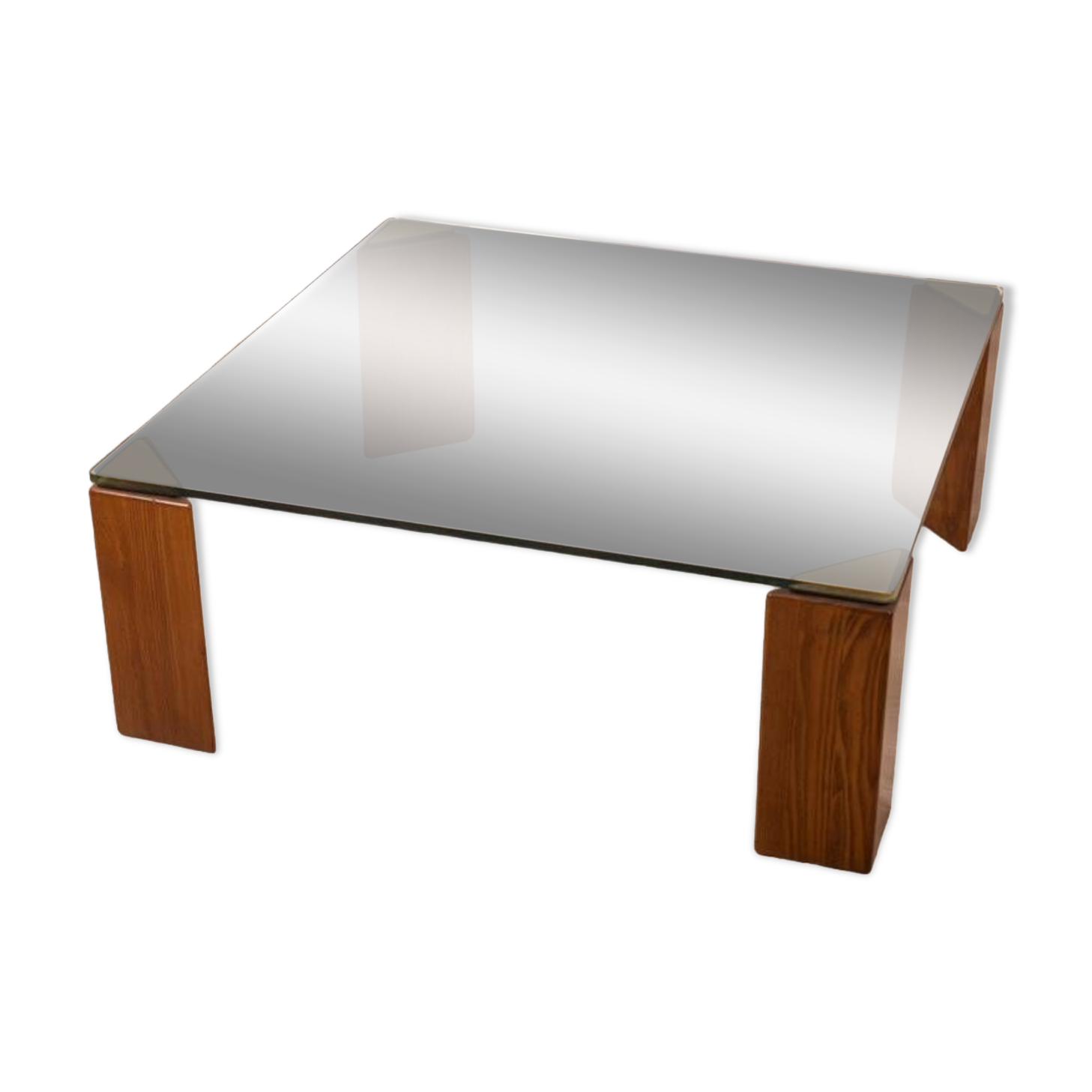 Vintage 80's table in wood, brass and glass, italian design