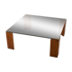 Vintage 80's table in wood, brass and glass, italian design