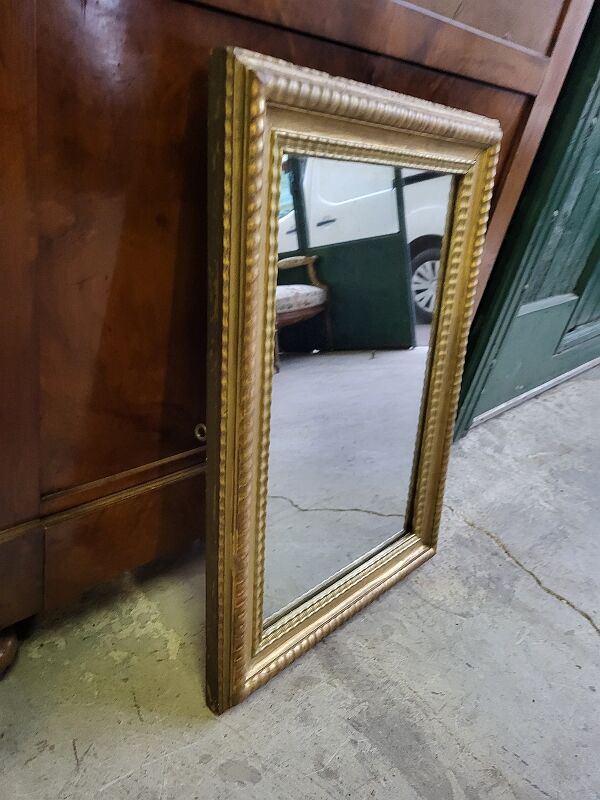 Rectangular old golden mirror