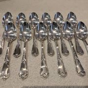 12 silver-plated dessert spoons, Ercuis silversmith, Louis XV 29