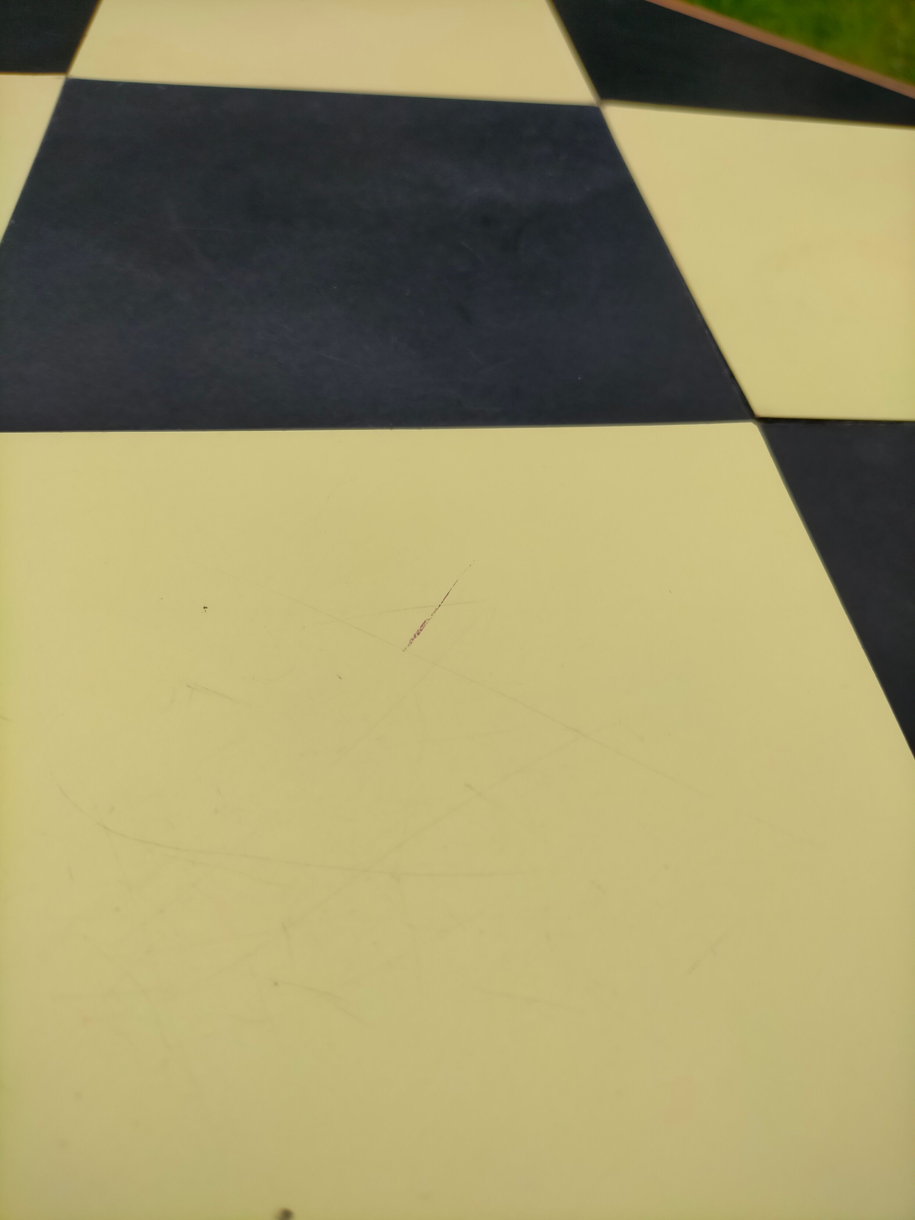 Scandinavian coffee table with chessboard checkerboard pattern