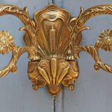 French Antique bronze piano wall candle sconce Art Nouveau stamped E MULLER