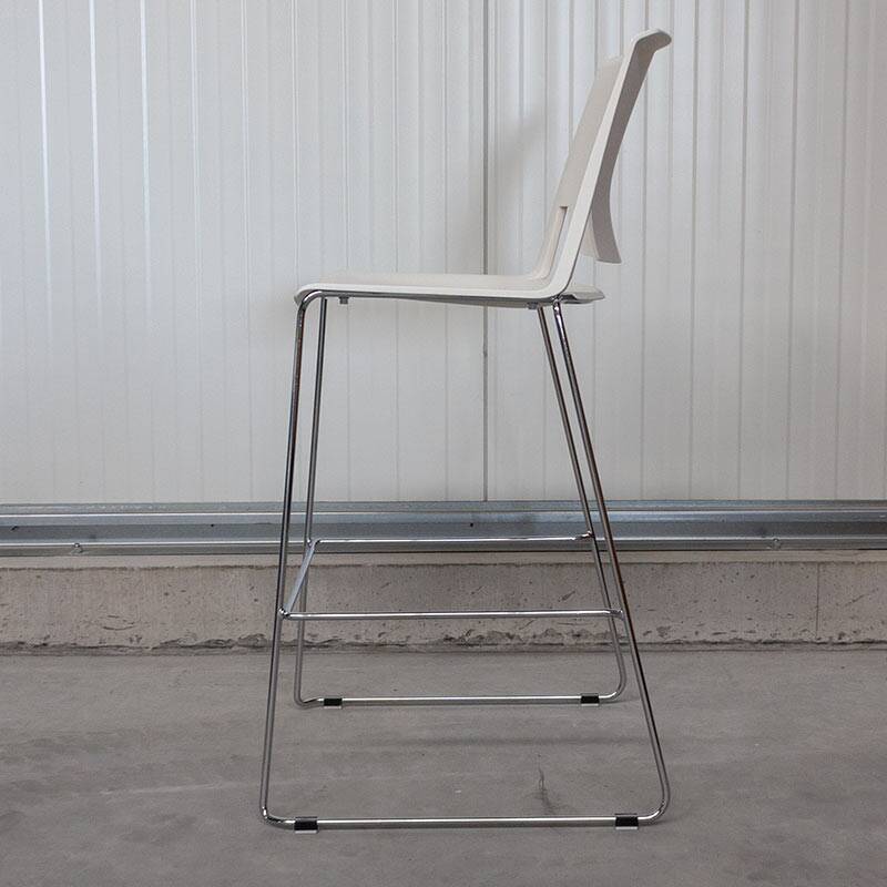 Very high stool from Haworth white and chrome
