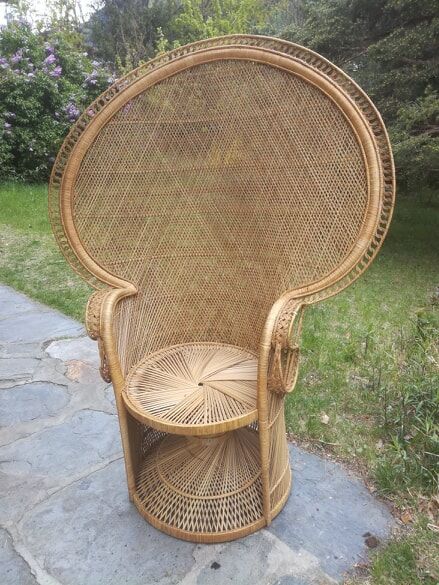 Fauteuil Emmanuelle en rotin années 50
