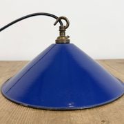 Industrial Cobalt Blue Enamel Factory Pendant Lamp, 1950s