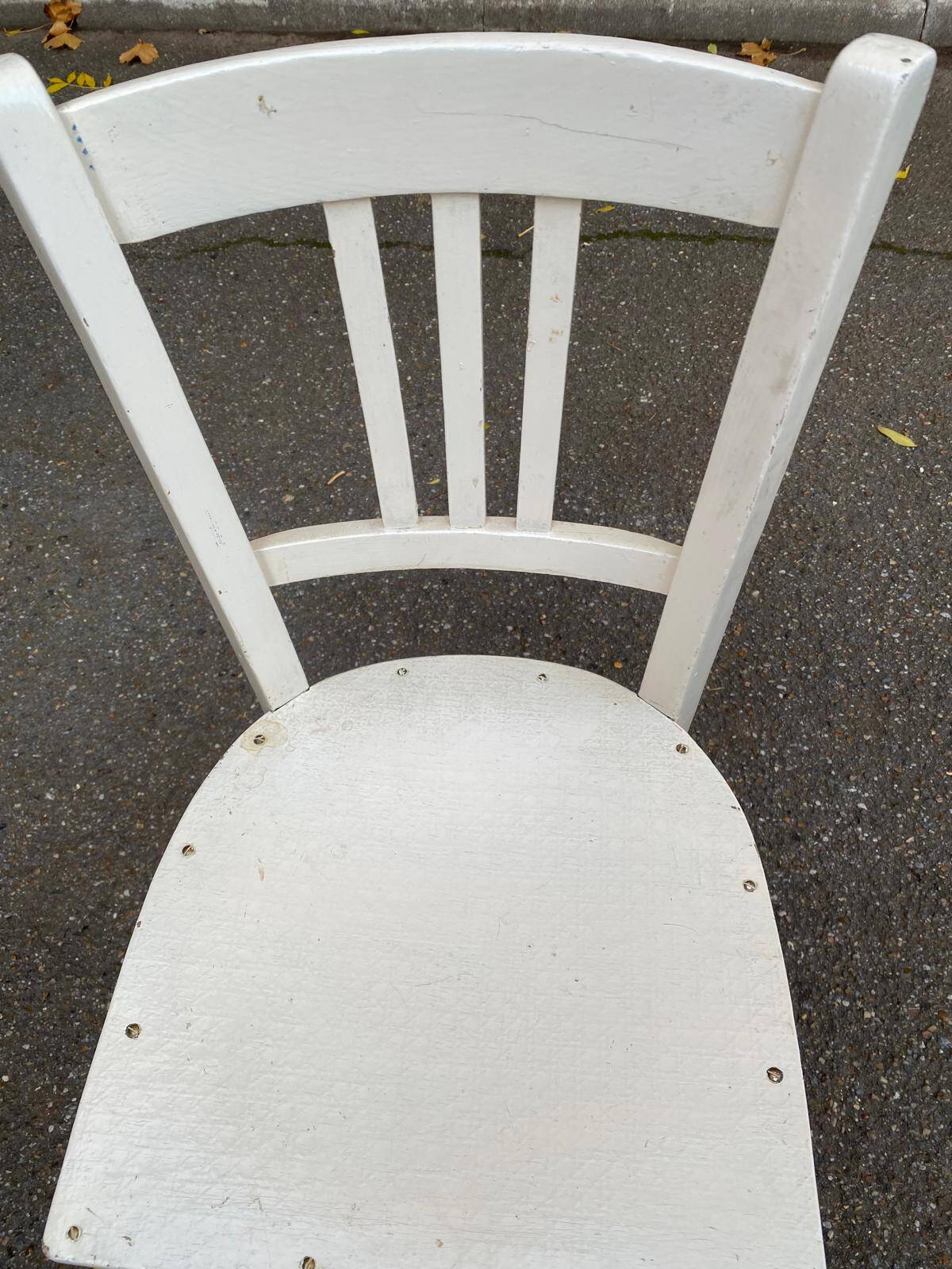 Scandinavian bistro chair made of wood, repainted white
