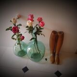 Pair of boots wooden shoe