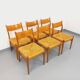 Set of 6 vintage teak Danish rope chairs Gessef Consorzio Sedie Friuli