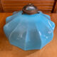 Old Suspension Opaline Blue Lampshade White Interior + Brass #E