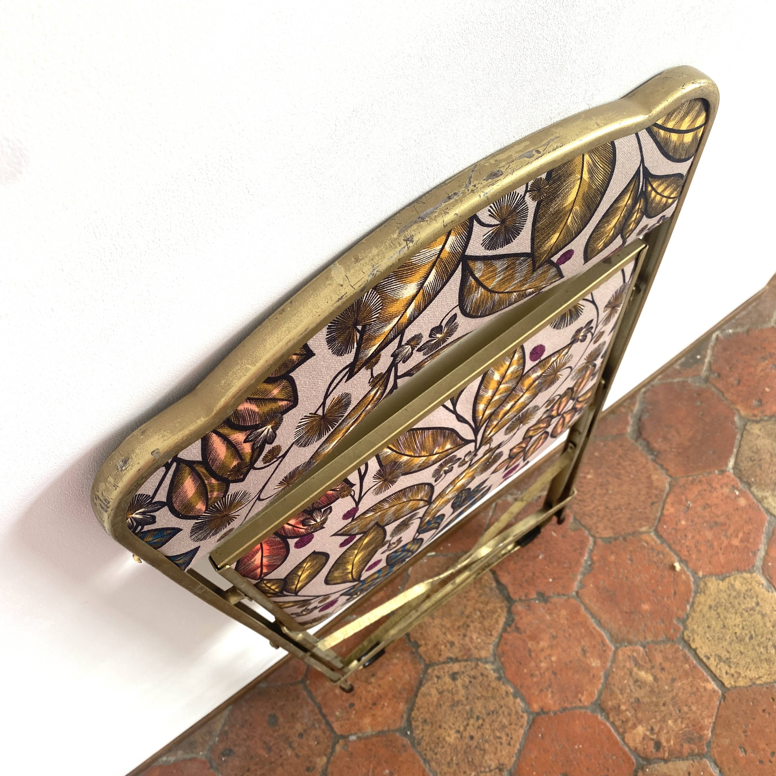 Vintage folding chair - upcycling - tapestry - Large Rainbow tree