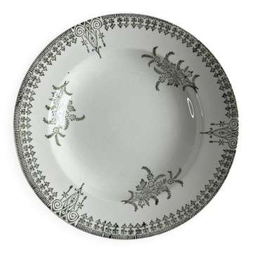 Set of 2 earthenware soup plates from Onnaing, France