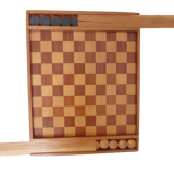 Wooden checkers and marquetry with storage