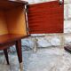 Vintage bedside table veneer wood varnish