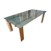 Table de salle à manger desalto stilt plateau en verre