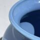 Minimalist plain blue ceramic baluster vase