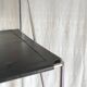 Modernist design chair chrome metal and black leather - 70s