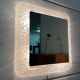 Ice mirror by Egon Hilleband square with light 1970s