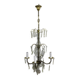 Chandelier 4 lights bronze and tassels