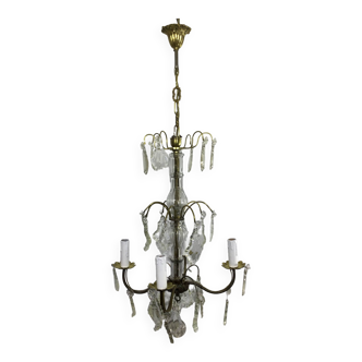 Chandelier 4 lights bronze and tassels