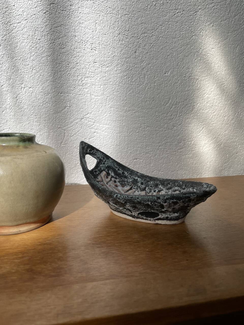 Empty ceramic pocket Fatlava Vallauris 1950