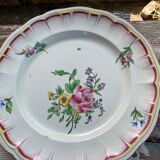 Lot of 6 flat plates Lunéville flower decoration