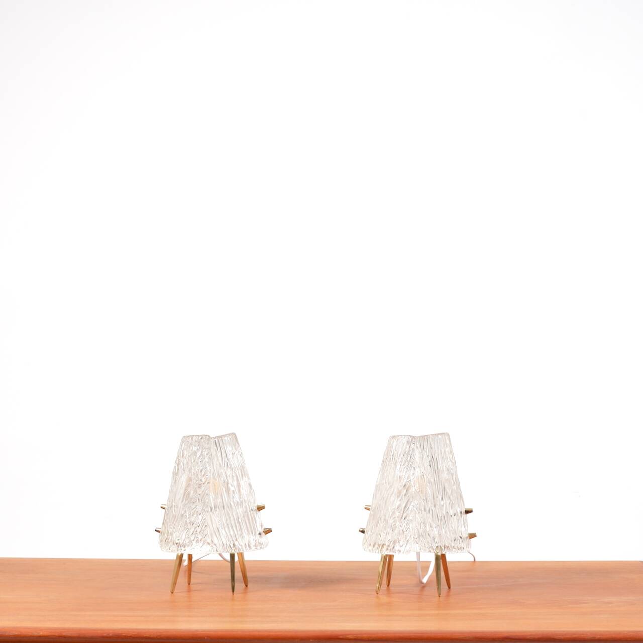 Pair of glass desk lamps by J.T. Kalmar