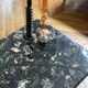 Minimalist design table in black marble Vintage Terrazzo