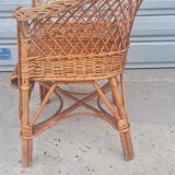 Children's chair in rattan and wicker