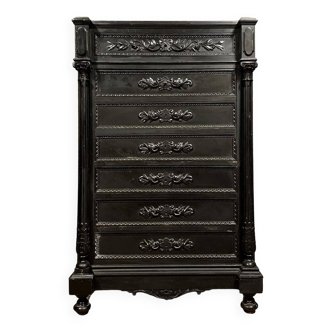 Secrétaire cabinet époque Napoléon III en bois laqué vers 1850