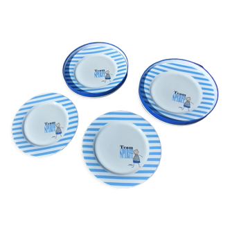 Lot de 4 assiettes plates en porcelaine neuves en boite marque Mila