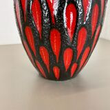 Pottery fat lava "strawberry" 414-38 floor vase made by scheurich, 1970s