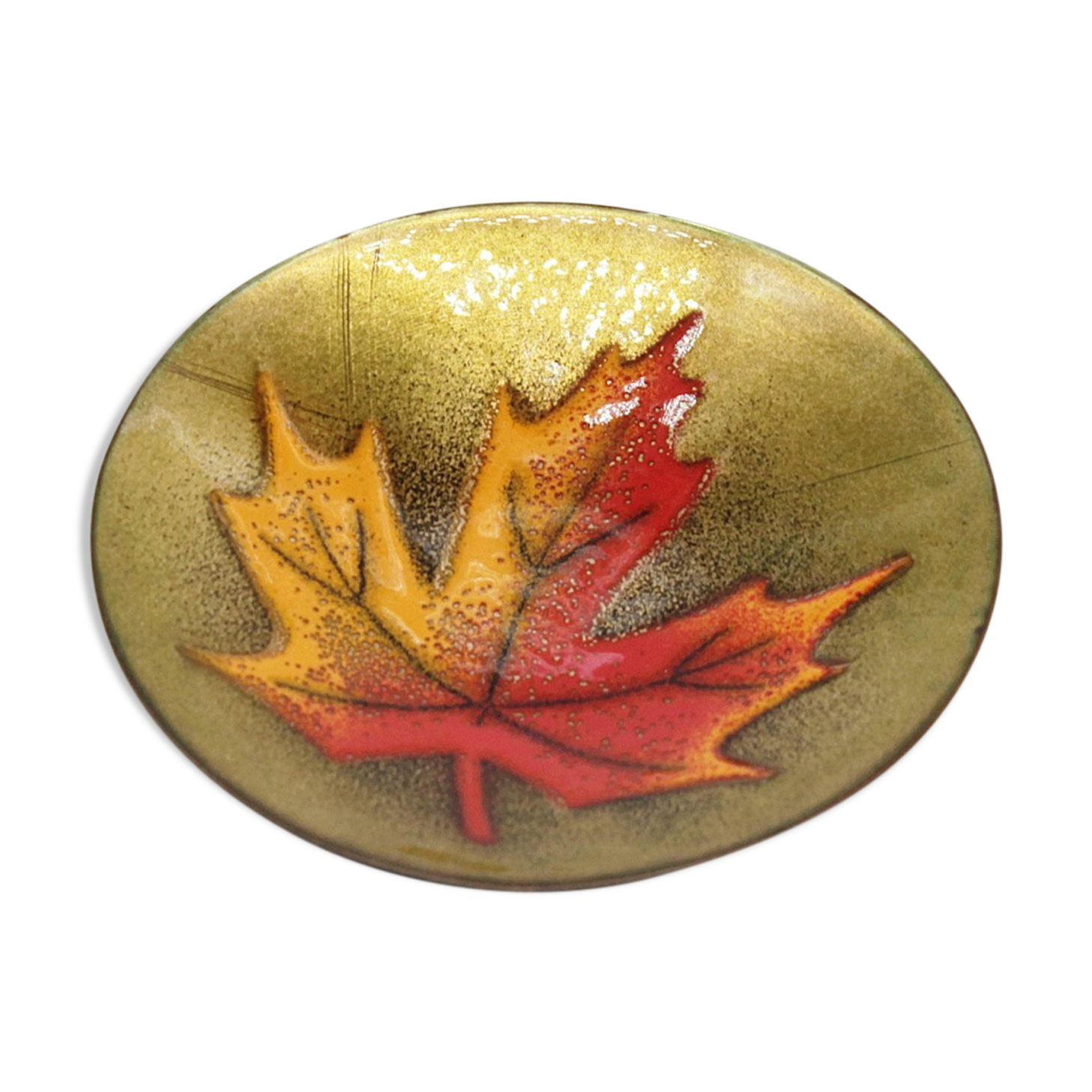 Jules Perrier vintage copper enamel coupelle
