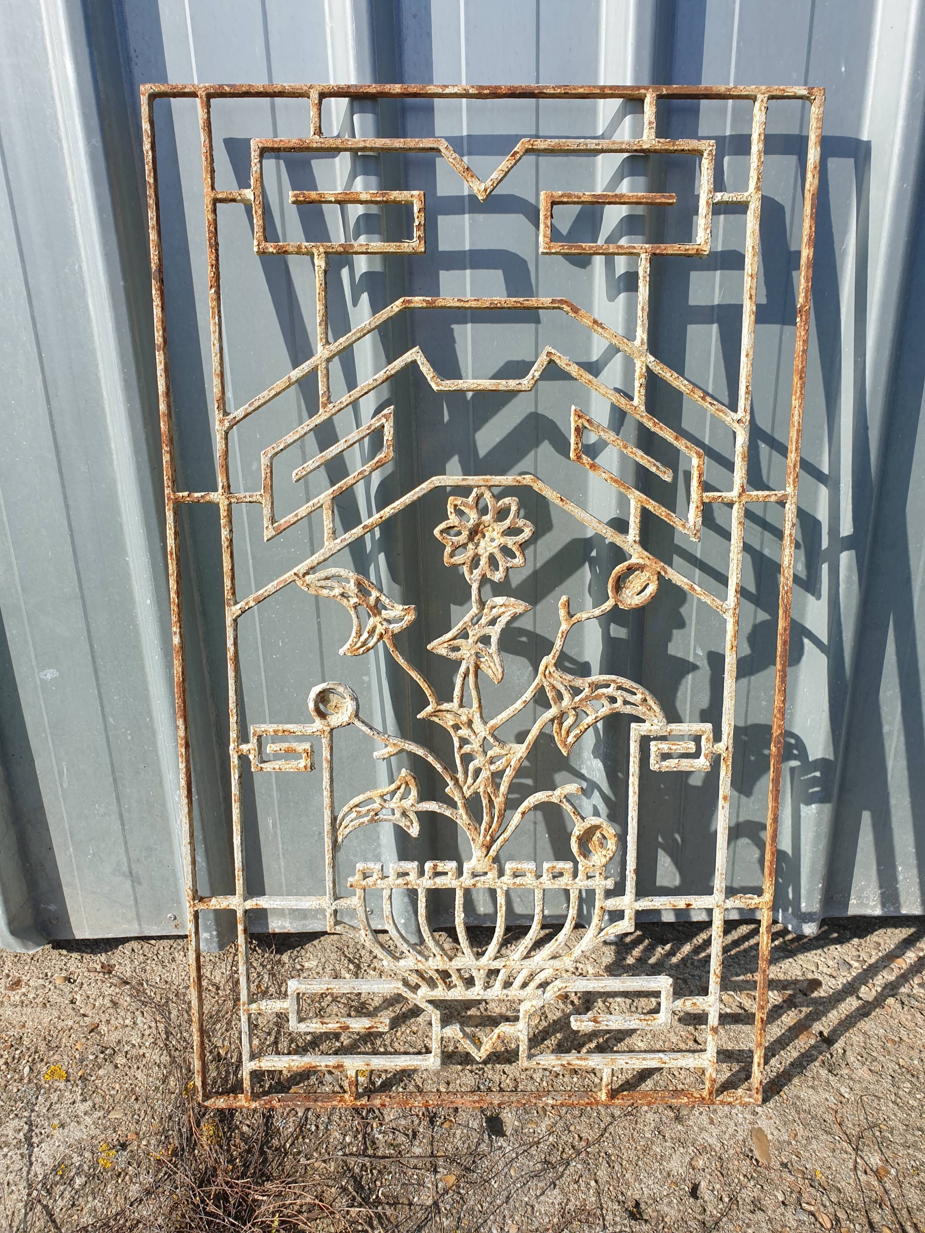 Art deco cast iron door grille