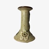 Retro flower ceramic candlestick holder from denmark | vintage candleholder from denmark