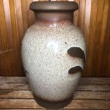 Old beige brown ceramic vase decor flowers w. germany vintage #a633