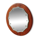 Vintage round teak mirror from the 1960s.