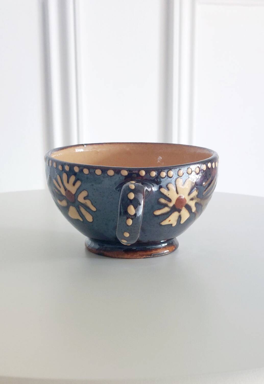 Antique Alsatian pottery cup