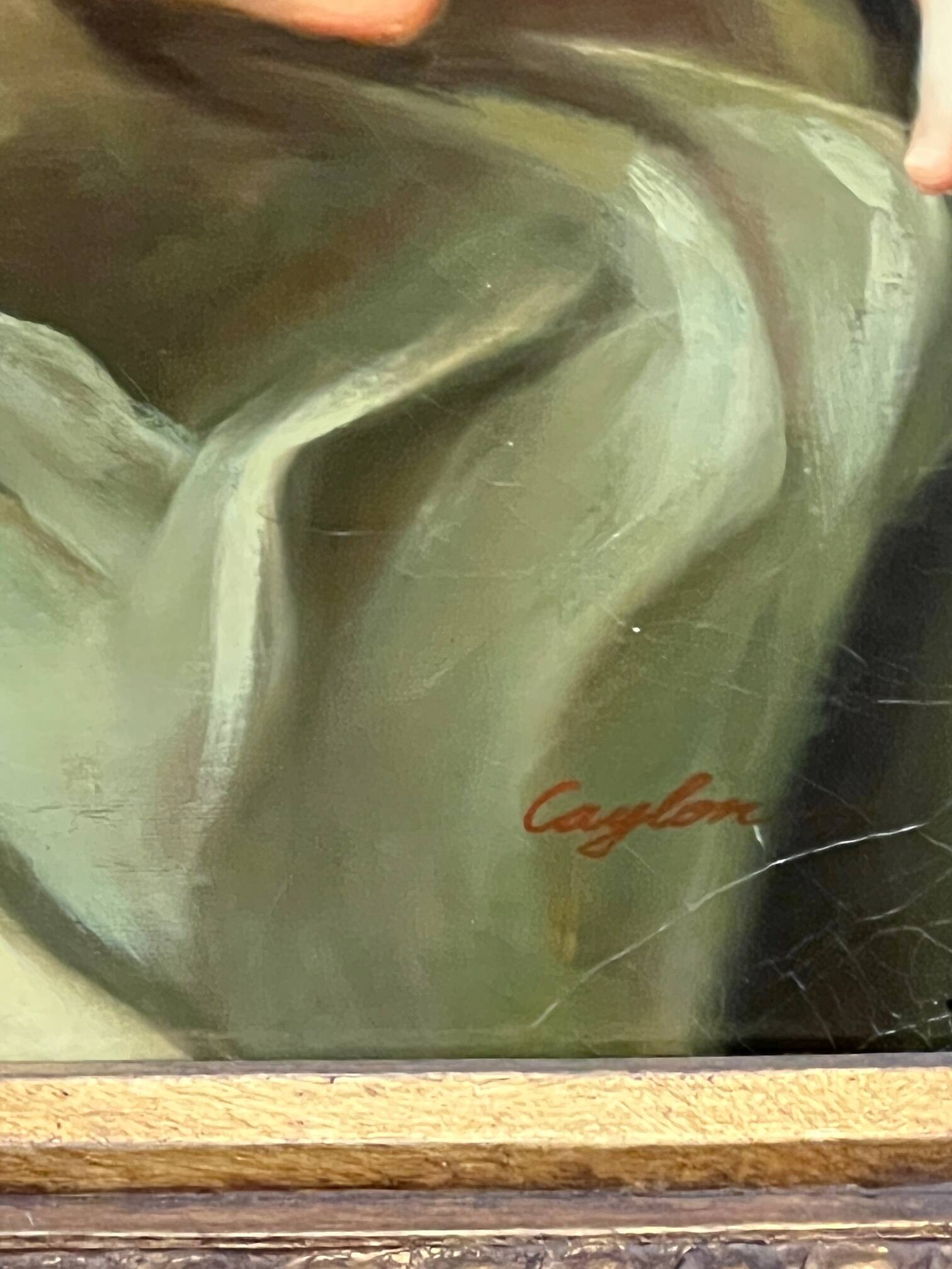 Painting "Family scene". Oil on canvas.