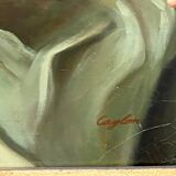 Painting "Family scene". Oil on canvas.