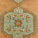 Tapis de couloir vintage vert et orange
