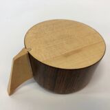 Vintage wooden cups and saucers in teak
