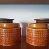 Set of 2 vintage pots with lids